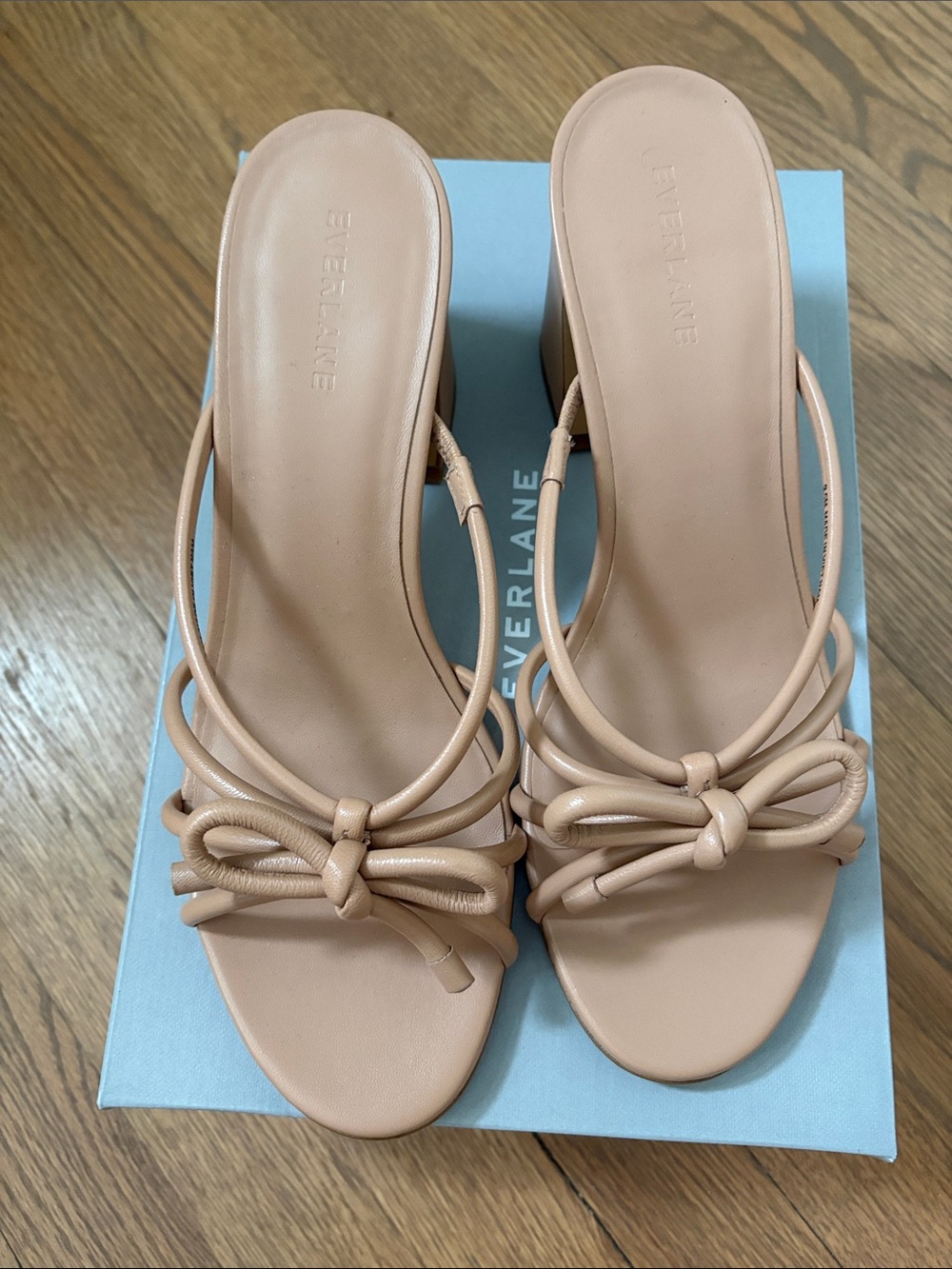 Everlane Nude Knot Strappy Heeled Sandals